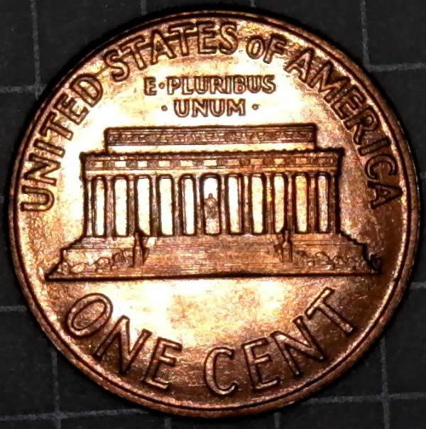 1960-D-Lincoln-Memorial-Cent-With-Die-Clash-On-Reverse-From-OBW-BU-Roll